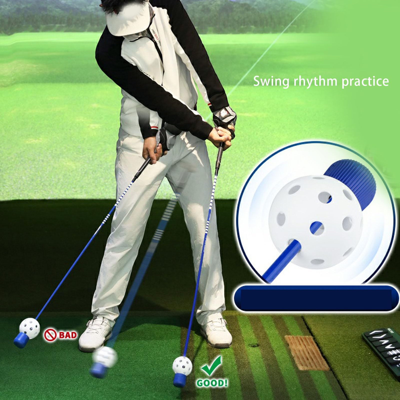 YUYTE Golfschwung Trainingshilfe Trainer für Indoor Übung Leichtgewicht