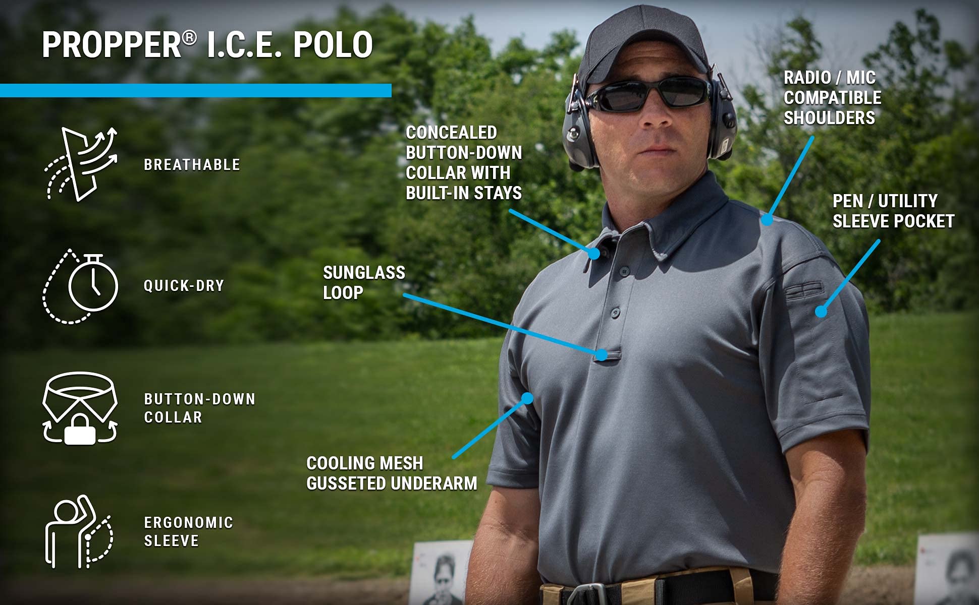 Propper Men’s I.c.e. Performance Polo - Short Sleeve Polo Uomo