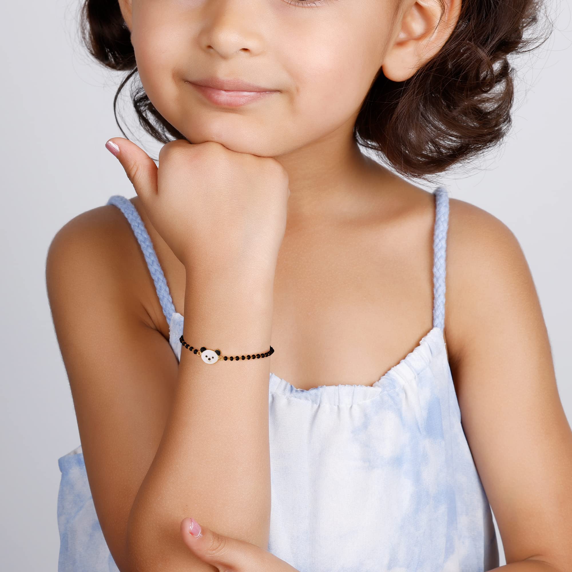 GIVA 925 Silver Golden Pan-Pan Infant Bracelet, Adjustable | Birthday Gifts for Kids | With Certificate of Authenticity and 925 Stamp | 6 Month Warranty