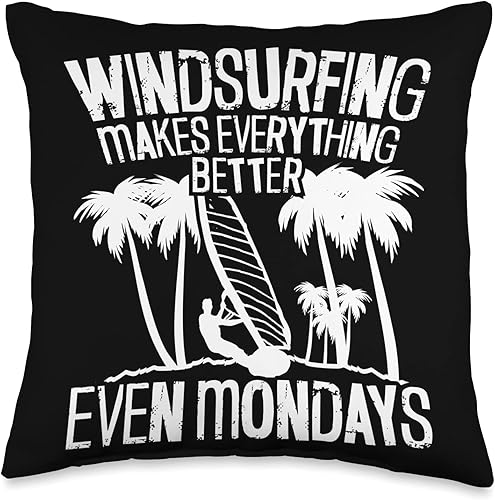 Miniatura 4 de Windsurfer Windsurf Surfer Apparel Windsurfing Surfing Board Water Sports Throw Pillow 18x18 Multicolor