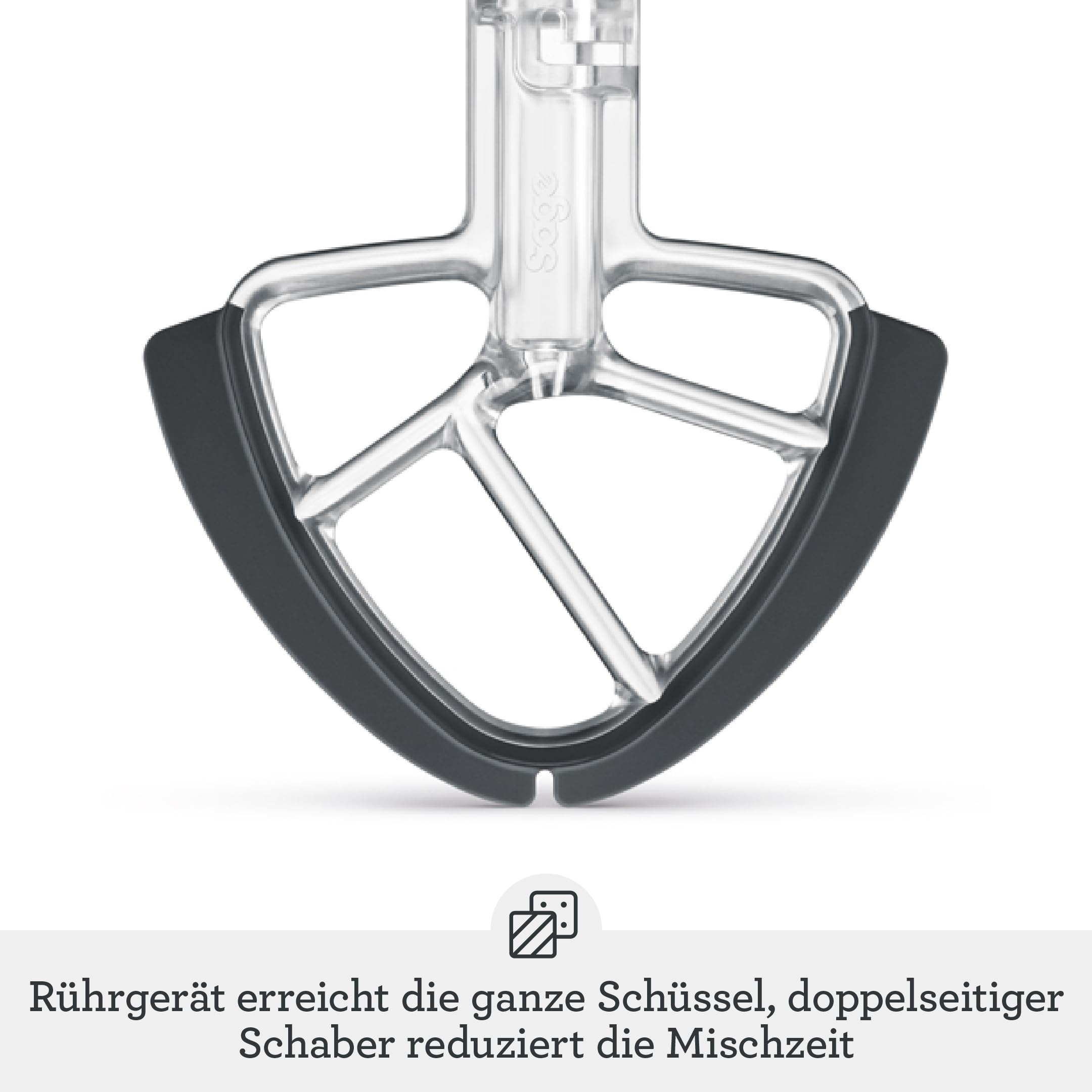 Sage The Bakery Boss, Teigknetmaschine, Gebürstetes Aluminium | Planetenrührwerk in Profiqualität, Doppelseitiger Schaber spart 60%, 1200 W, 12 Geschwindigkeiten, Zwei Schüsseln, Timer