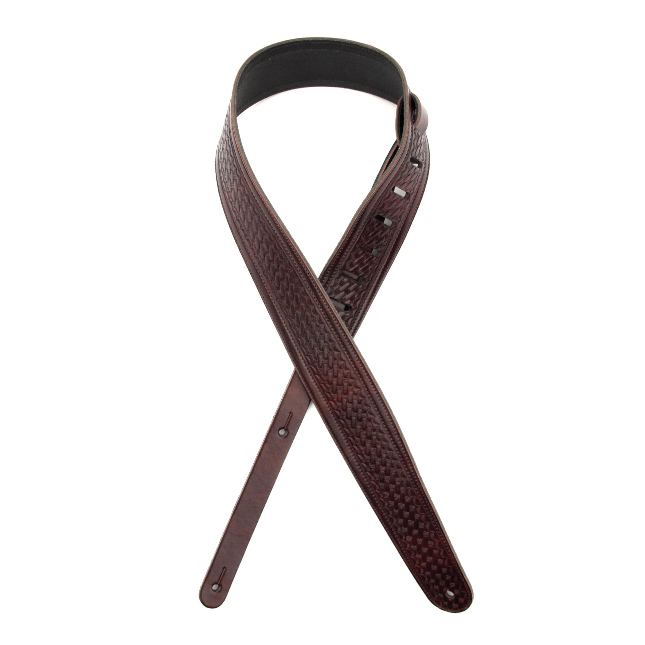 D'Addario L25W1404 Planet Waves Embossed Wave Leder Gitarrengurt braun