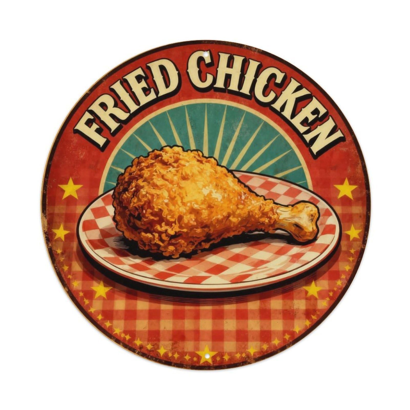 Fried Chicken Southern Sign Metal Tin Sign Plaque