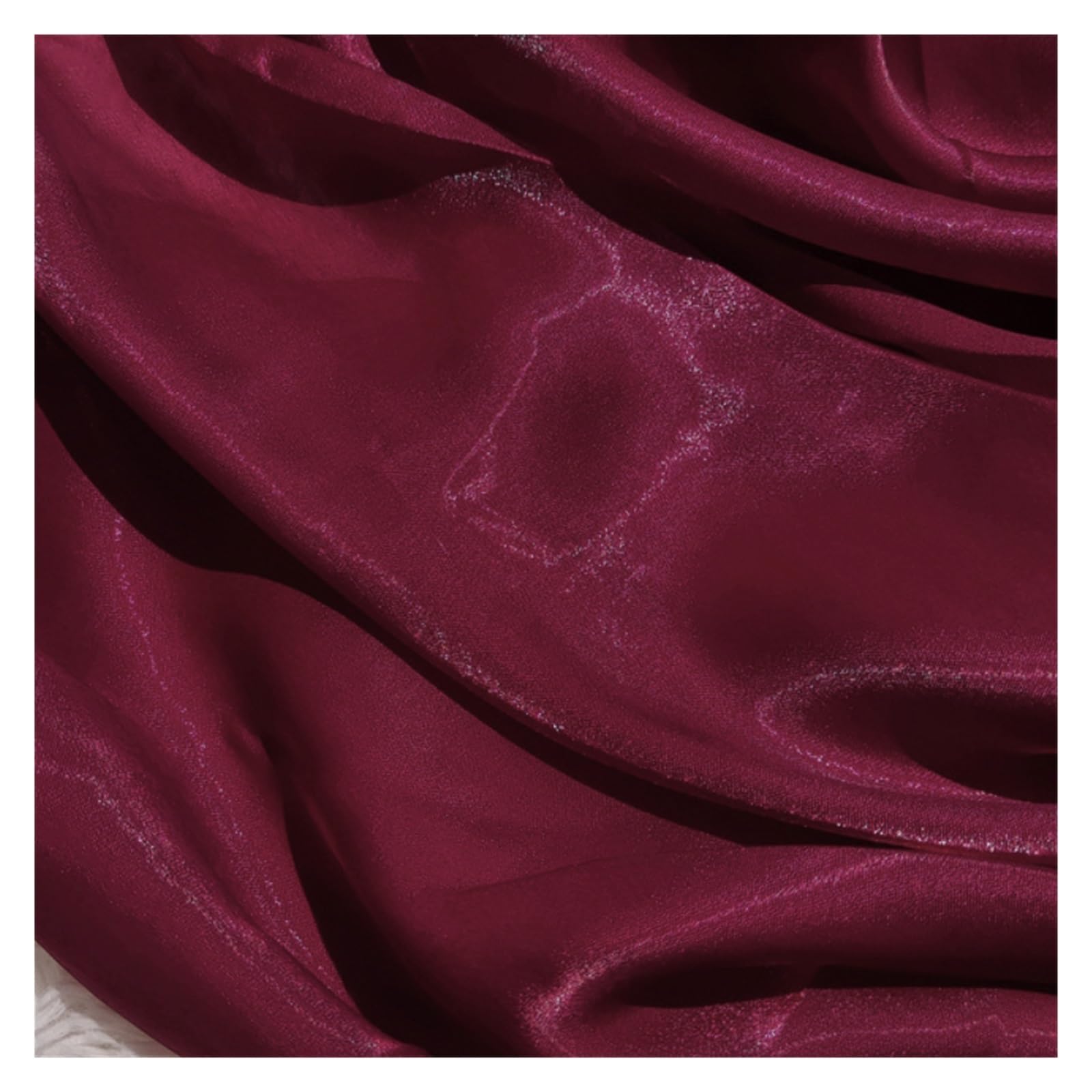 Glitter Metallic Fabric, Polyester Satin Organza Fabric Craft Material Multicolor Multiple Sizes(Rose Red,150cm x 1m)