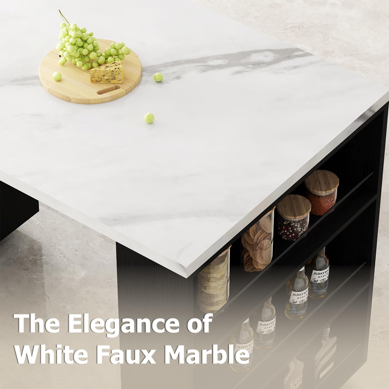 IBF Îlot de Cuisine indépendant avec Plan de Travail sur 7 roulettes Armoire de Cuisine Mobile Moderne avec Plateau en Bois pivotant à 360 degrés et tiroir pour Salle à Manger Chêne IBF Îlot de Cuisine indépendant avec Plan de Travail sur 7 roulettes Armoire de Cuisine Mobile Moderne avec Plateau en Bois pivotant à 360 degrés et tiroir pour Salle à Manger Chêne
