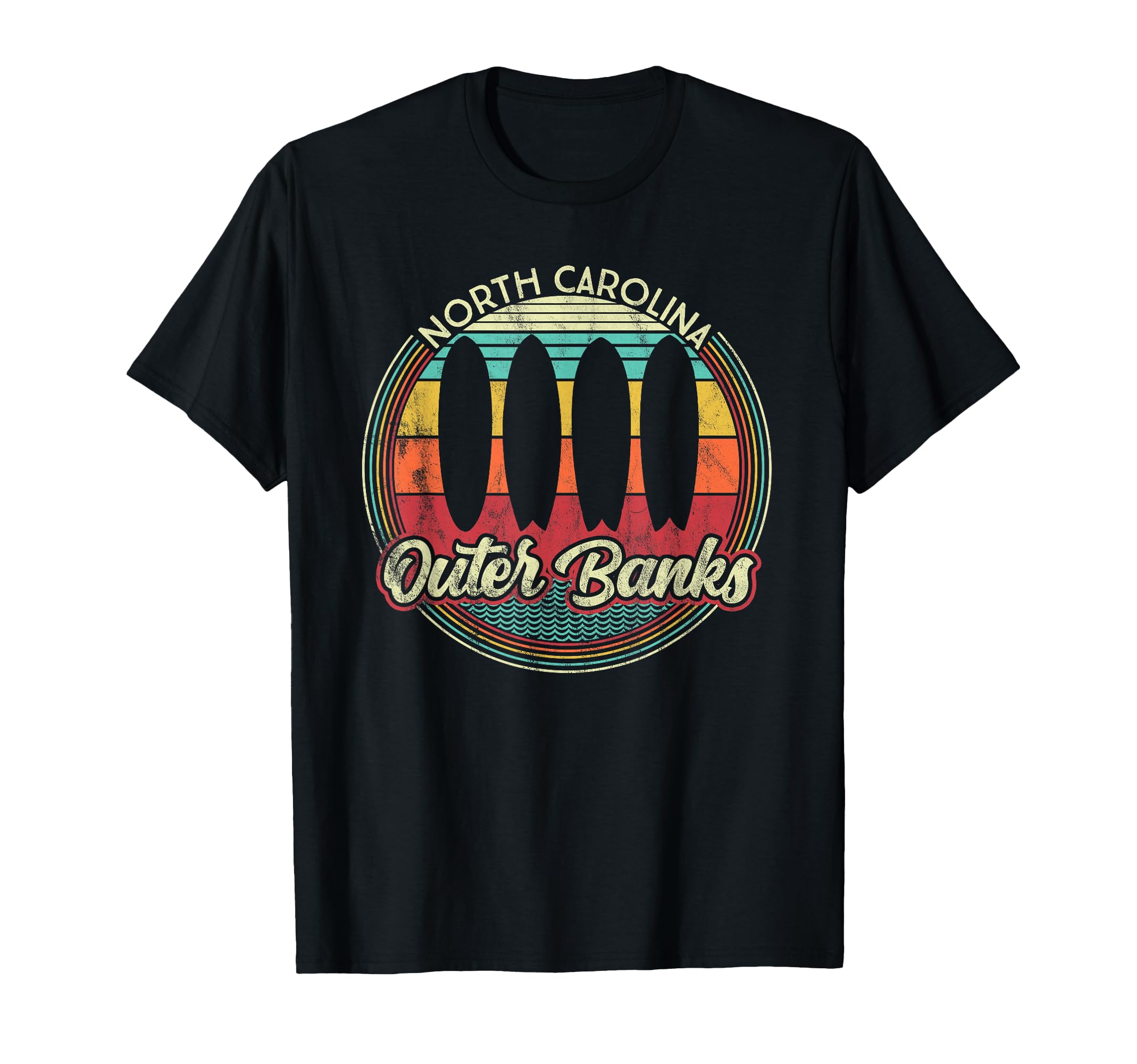 Outer Banks. Retro Surfboards - Vintage Surf T-Shirt