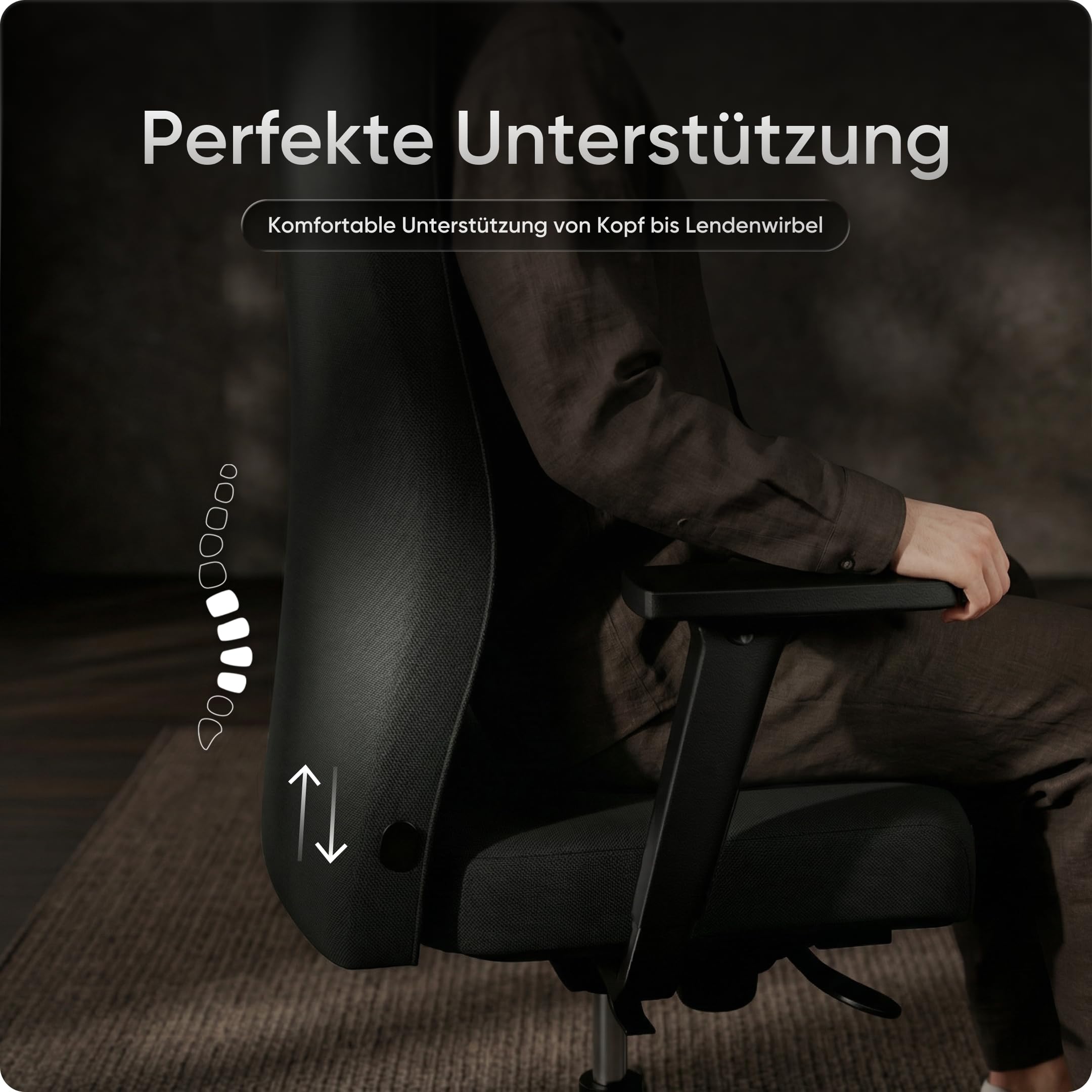 Executive (4D Armlehne & Aluminium Fußkreuz) Ohne Kopfstütze