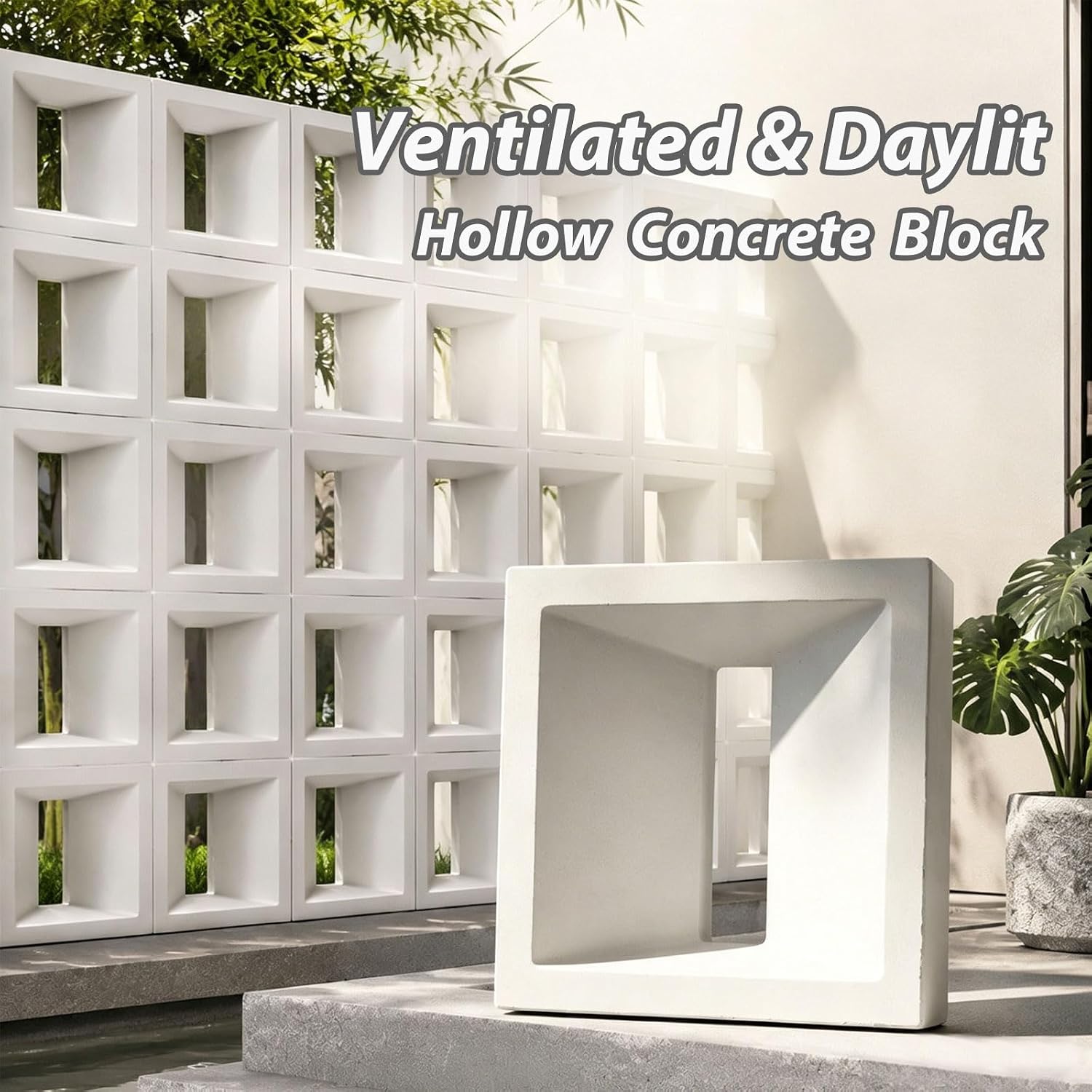 Concrete Hollow Brick Mold,Concrete Wall Block Molds,Easy Demolding Concrete Molds,Lightweight Reusable Cement Block Molding Tool for Construction,Landscaping and Road Projects(Brick2034)