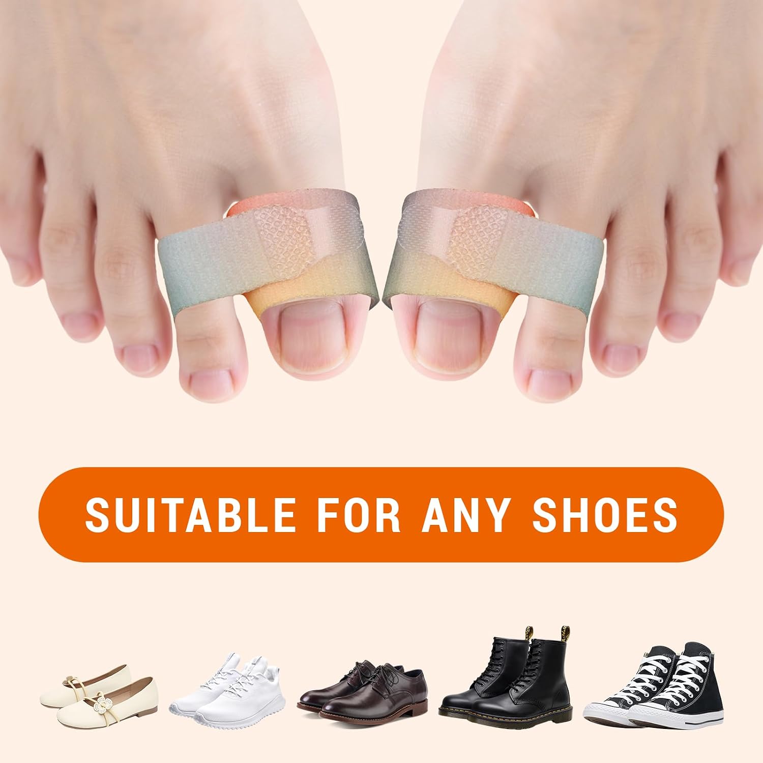 LOGJAM 16 Pcs Hammer Toe Wraps for Big & Small Support, Hammer Toe Straightener Splint & Corrector for Men & Women Crooked Curled Bent Toes - (Multi-Size)