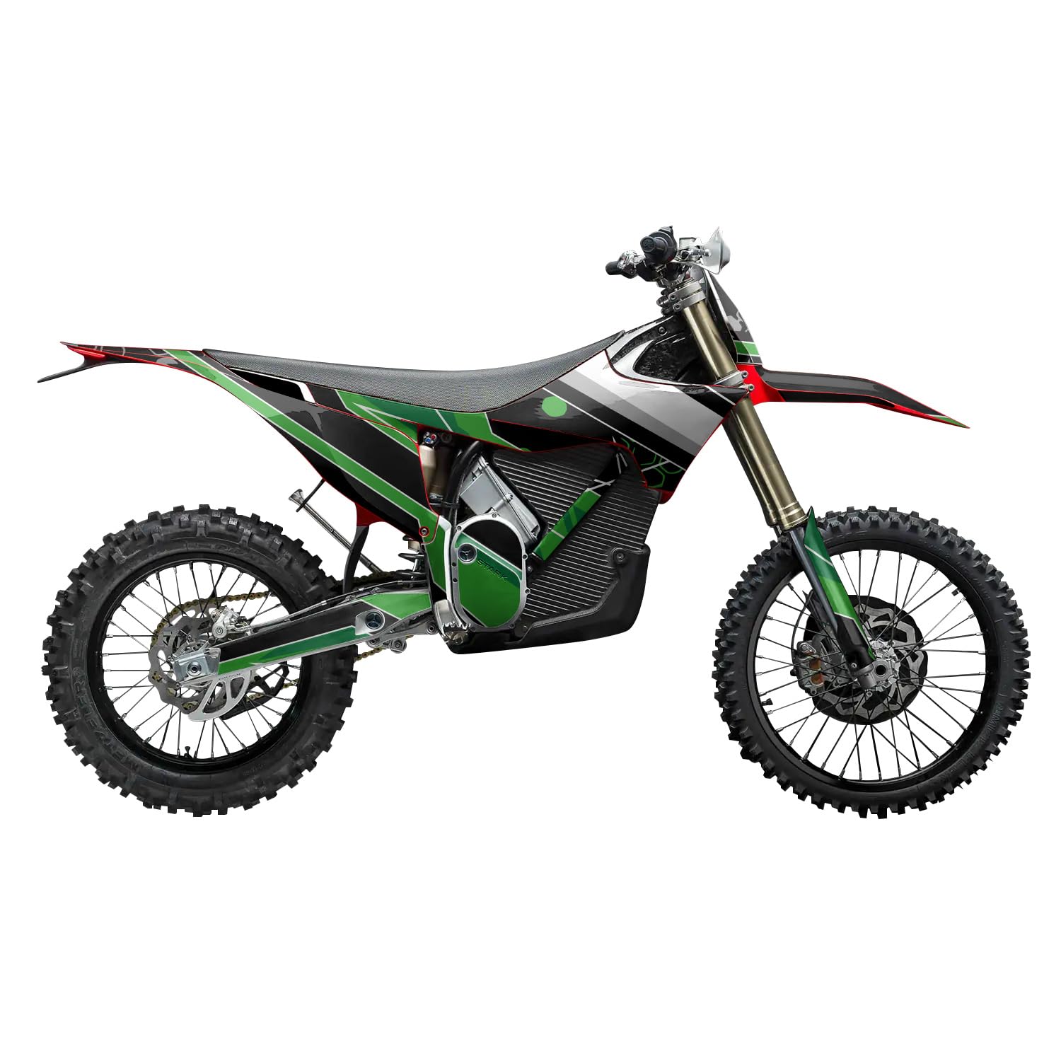 Stark Varg MX 2023-2025 Graphics Kit Wrap - Racing Chaos Green - Varg MX Skin - Premium 3M Vinyl Protective Wrap Decal Cover - Easy to Apply | Crafted in The USA by MightySkins