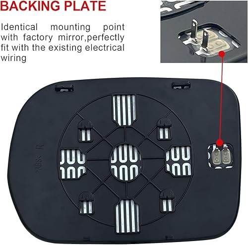 Miniatura 3 de Espejo calefactable para el lado del pasajero, compatible con Honda Pilot 2003 2004 2005 2006 2007 2008 Espejo para Honda Pilot Espejos laterales