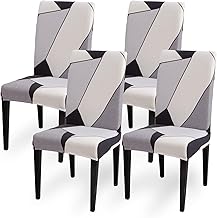 Aisprts Chair Covers with Backrest 4 Pieces, Dining Room Chair Covers, Washable Stretch Chair Covers Universal for Living Room, Kitchen, Home Décor, Hotel, Party, Restaurant, Banquet