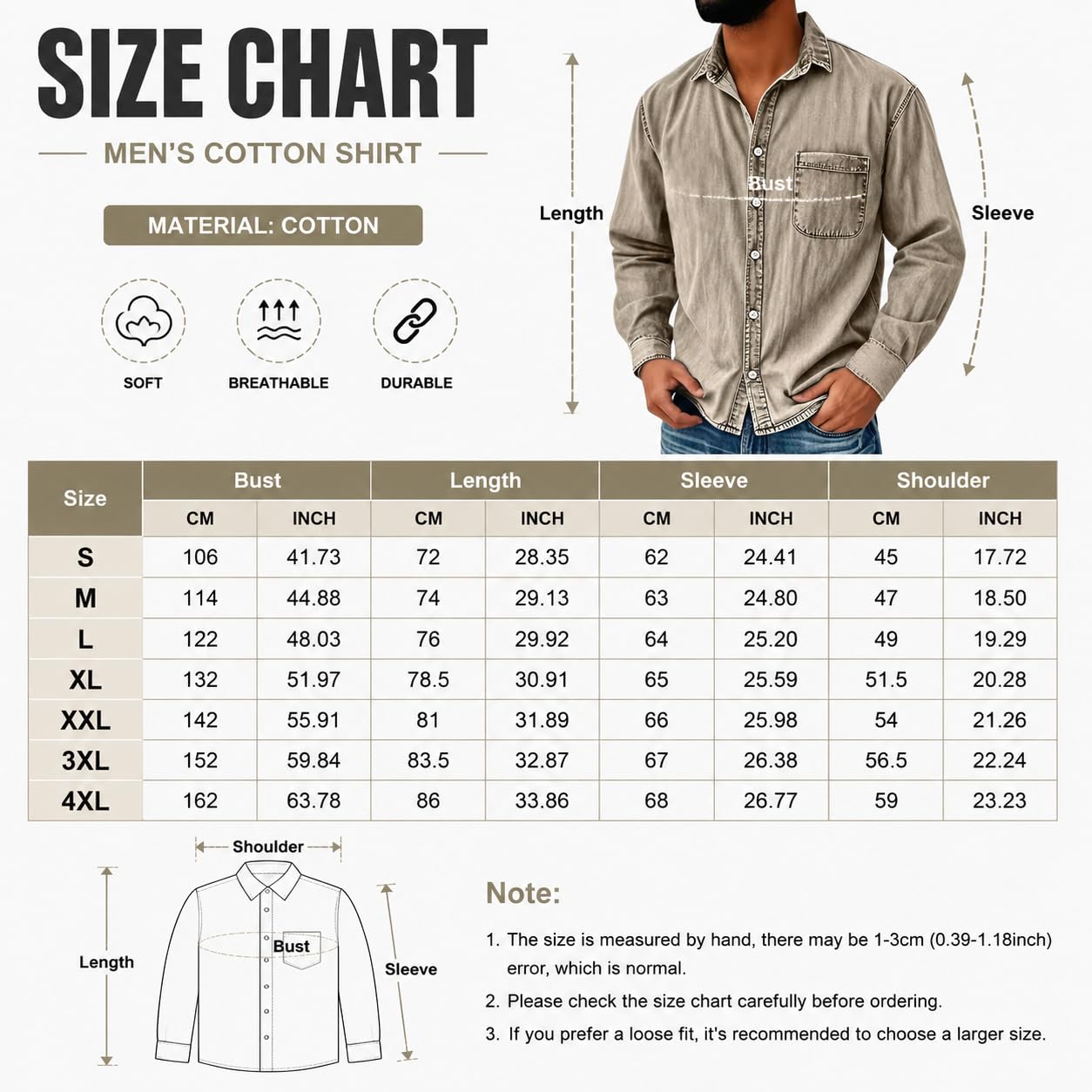 Camicia Da Uomo In Denim Effetto Vintage Lavato, Giacca Stile Oktoberfest Con Tasche, Vestibilità Regolare, Maniche Lunghe, Abbottonatura Frontale, Top Western Per Autunno/Inverno, Da Indossare Tut