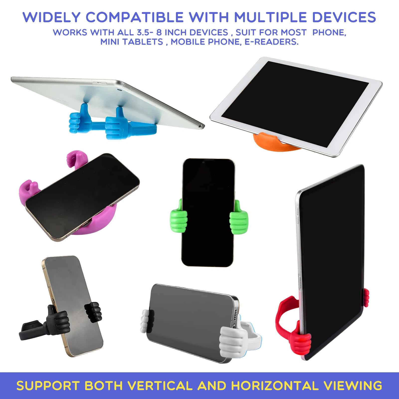 Yaomiao 50 supporti per telefono cellulare con pollice in alto, supporto per tablet, supporto regolabile per telefoni cellulari, smartphone, scrivania, ufficio, camera da letto, aereo, viaggi (colori