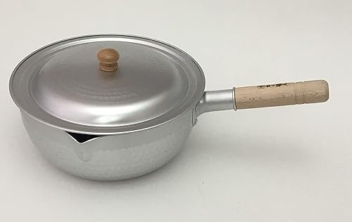 Miniatura 7 de Olla plana de nieve para fuego de gas, 9.4 pulgadas (9.4 in), 1.3 galones (3.8 L), fabricada en Japón, ligera, sopa de miso a fuego lento, artesanos