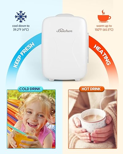 Miniatura 8 de Mini nevera actualización, refrigerador pequeño de enfriamiento rápido de 4 litros6 latas, refrigerador para el cuidado de la piel, refrigeradores