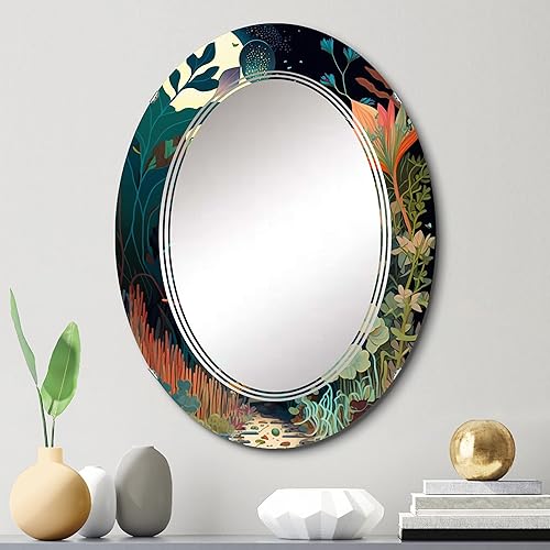 Miniatura 10 de Bounties and Blooming Wilderness Blessings IV- Vanity Mirror, Bathroom Mirrors, Wall Mirrors for Living Room, Bedroom - Oval Mirror - Large 20'x30',