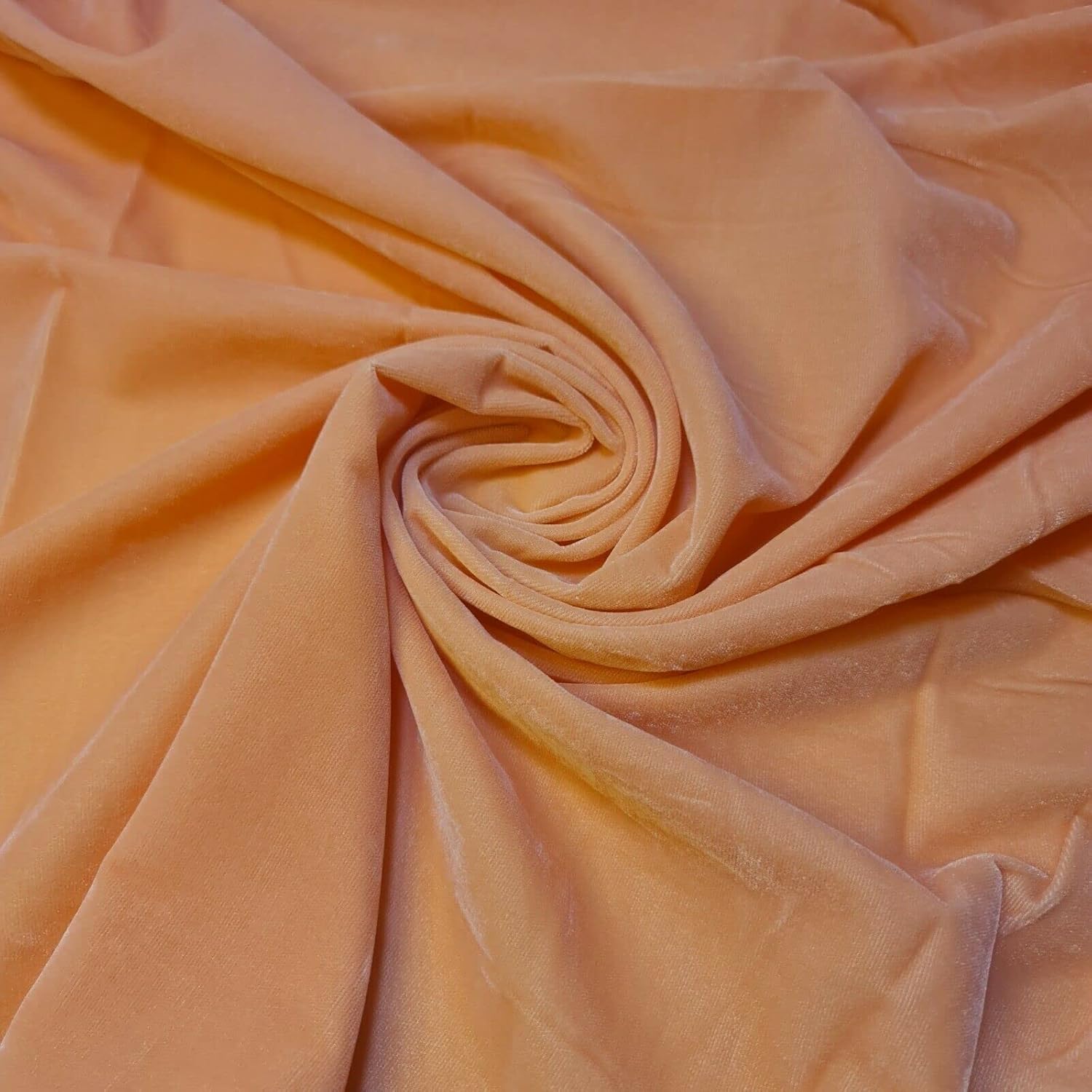 Three Crown Velvet Fabric Soft Strong Material - Home Decor, Curtains, Upholstery, Dress - 112cm Wide (Salmon, 2 Meter)
