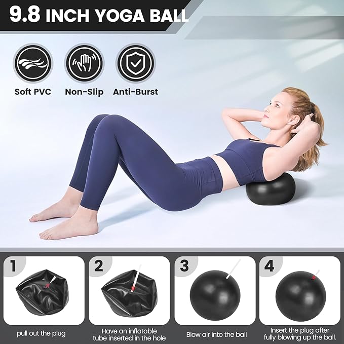 Kit Esencial de Pilates JITUIHOM con Pelota de Yoga de 9 Pulgadas miniatura 5