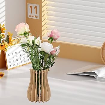 Amazon.com: Wooden Vase for Flowers, Cute Flower Vase for Rose