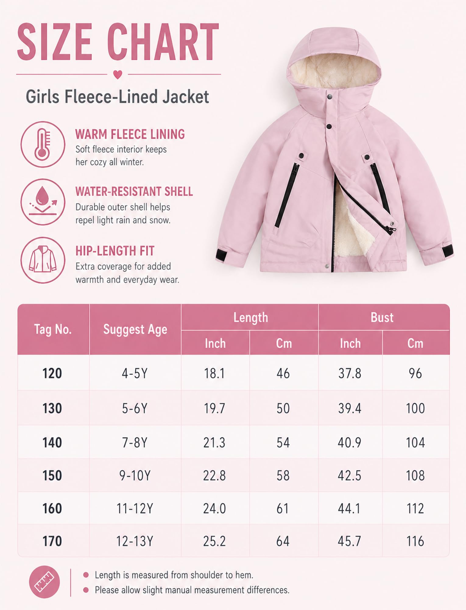 Abrigo de invierno impermeable para niña y niño, chaqueta de esquí a prueba de viento con capucha, forro polar informal de 4 a 13 años