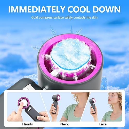 Miniatura 4 de Ventilador turbo portátil de mano de refrigeración por hielo 5000mAh recargable personal de mano mini ventiladores 13500RPM de alta velocidad