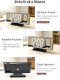 ChayWillow LED Mirror Projection Alarm Clock Natural Wood With Gold Hands – product photo 6 of 6