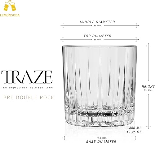 Miniatura 2 de LEMONSODA Vasos de whisky Double Rocks de alta calidad, juego de 6 vasos de cóctel, whisky, whisky y coñac, regalos para hombres, mujeres, ocasiones