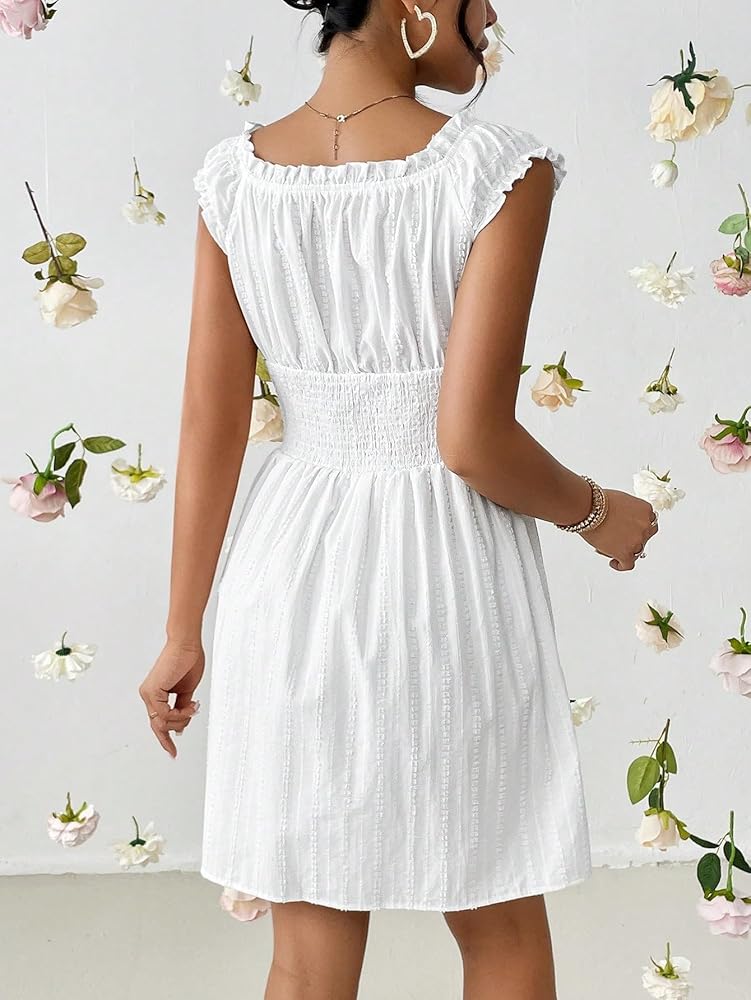 Amazon.com: GLIGET Dresses for Women 2023 Off Shoulder Frill Trim