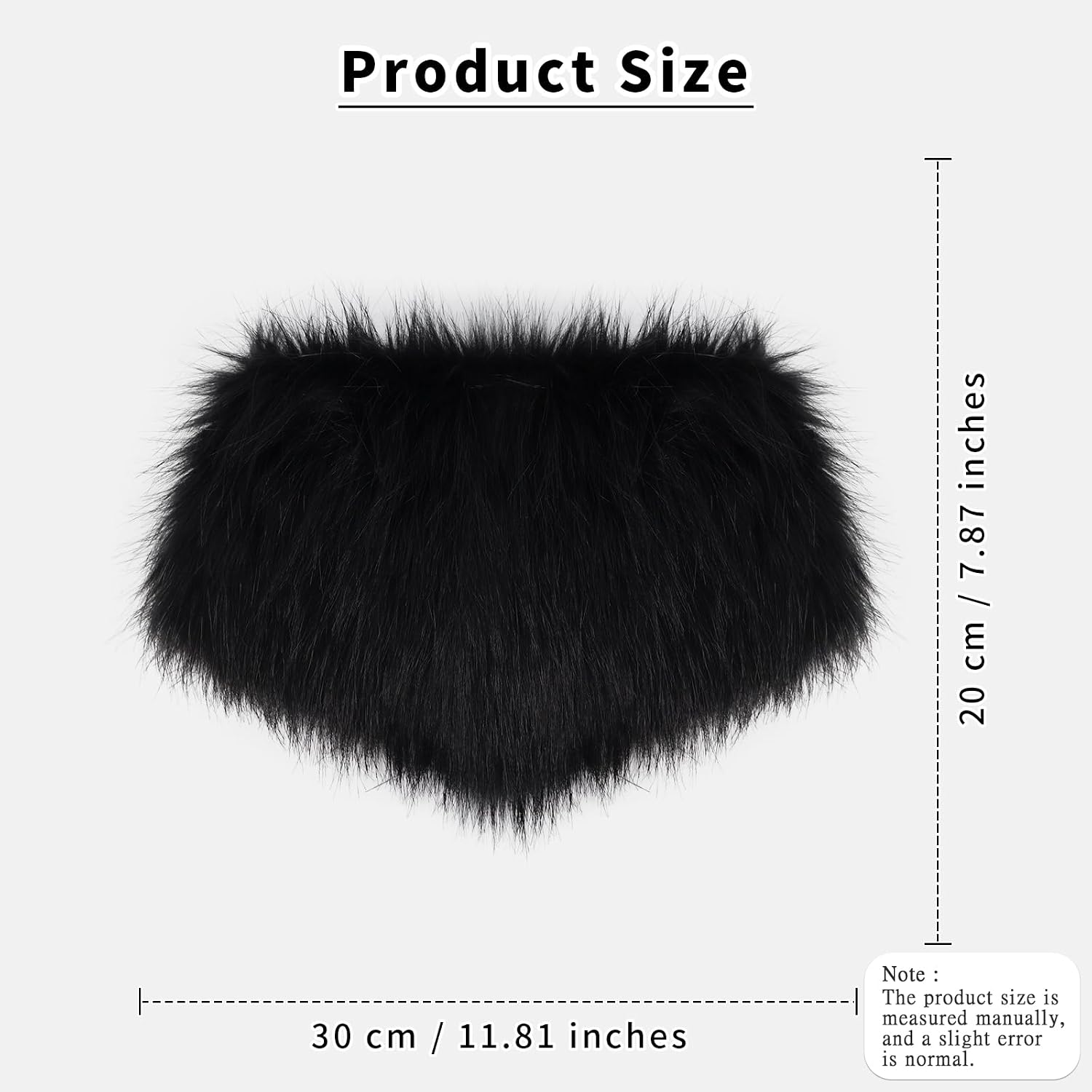 SMILETERNITY Furry Faux Fur Neck Scarf Elegant Solid Color Warmer Wrap for Winter Cold Weather Fashion Accessory