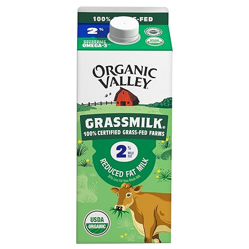 Organic Valley Leche de pasto 100 alimentada con pasto orgánico 2 reducida en grasa medio galón 64 onzas