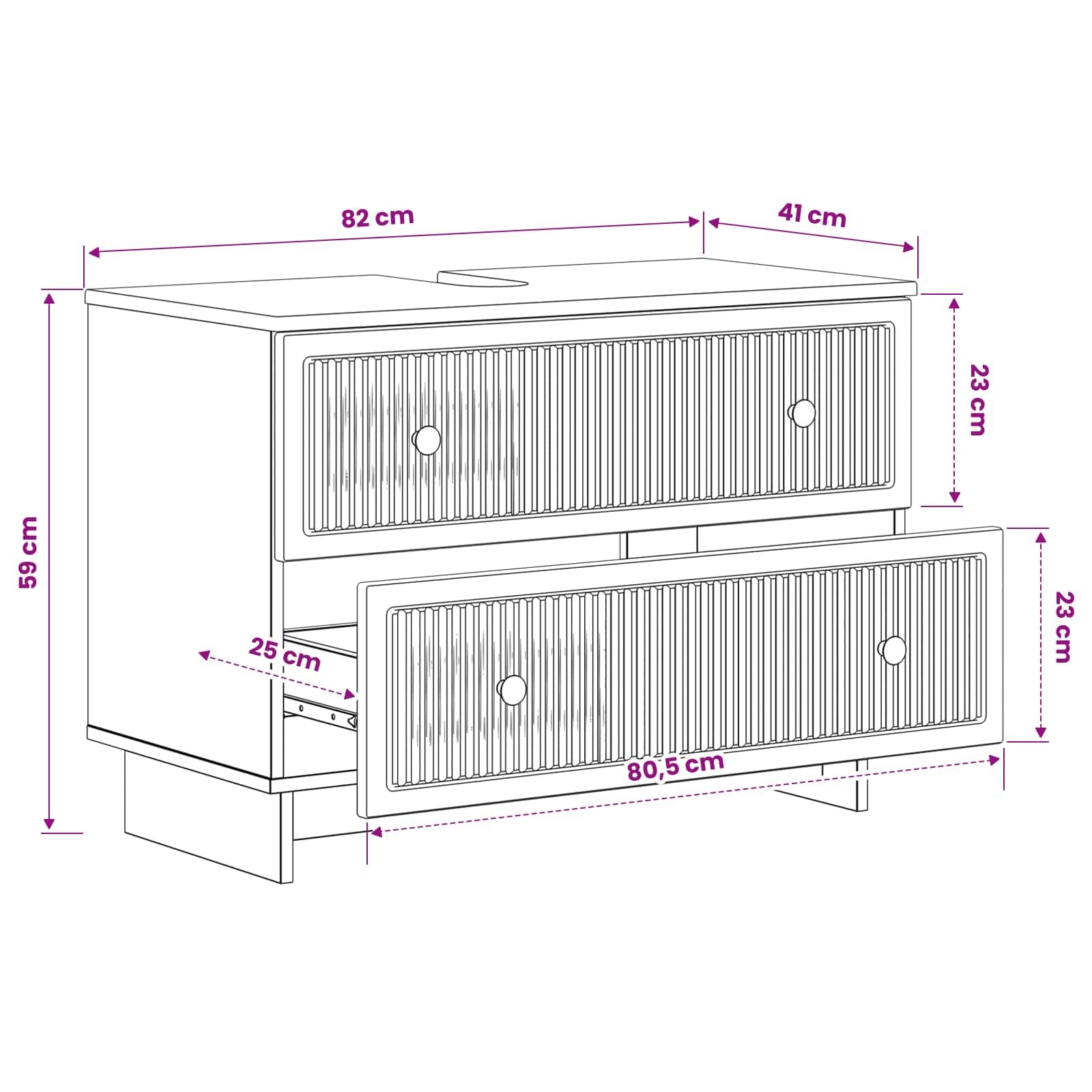 vidaXL Meuble sous Lavabo de Salle de Bain Ede Gris béton