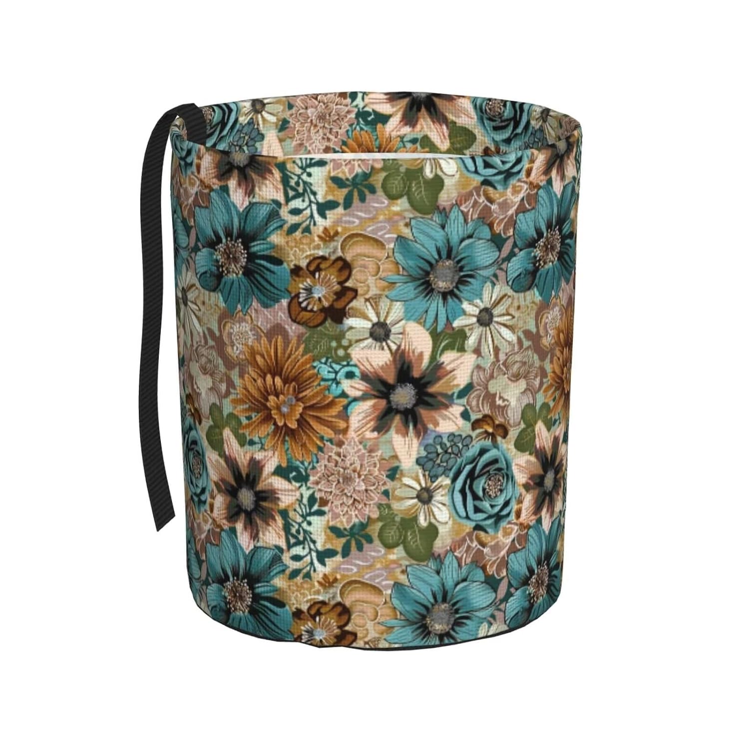 Car Trash Can Bin Vintage Floral Trash Bags Leaf Brown Retro Garbage Bag Hanging Trash Pouch for Back Seat, Multipurpose Trash Bin for Car, Office,Kitchens, Travel and Camping