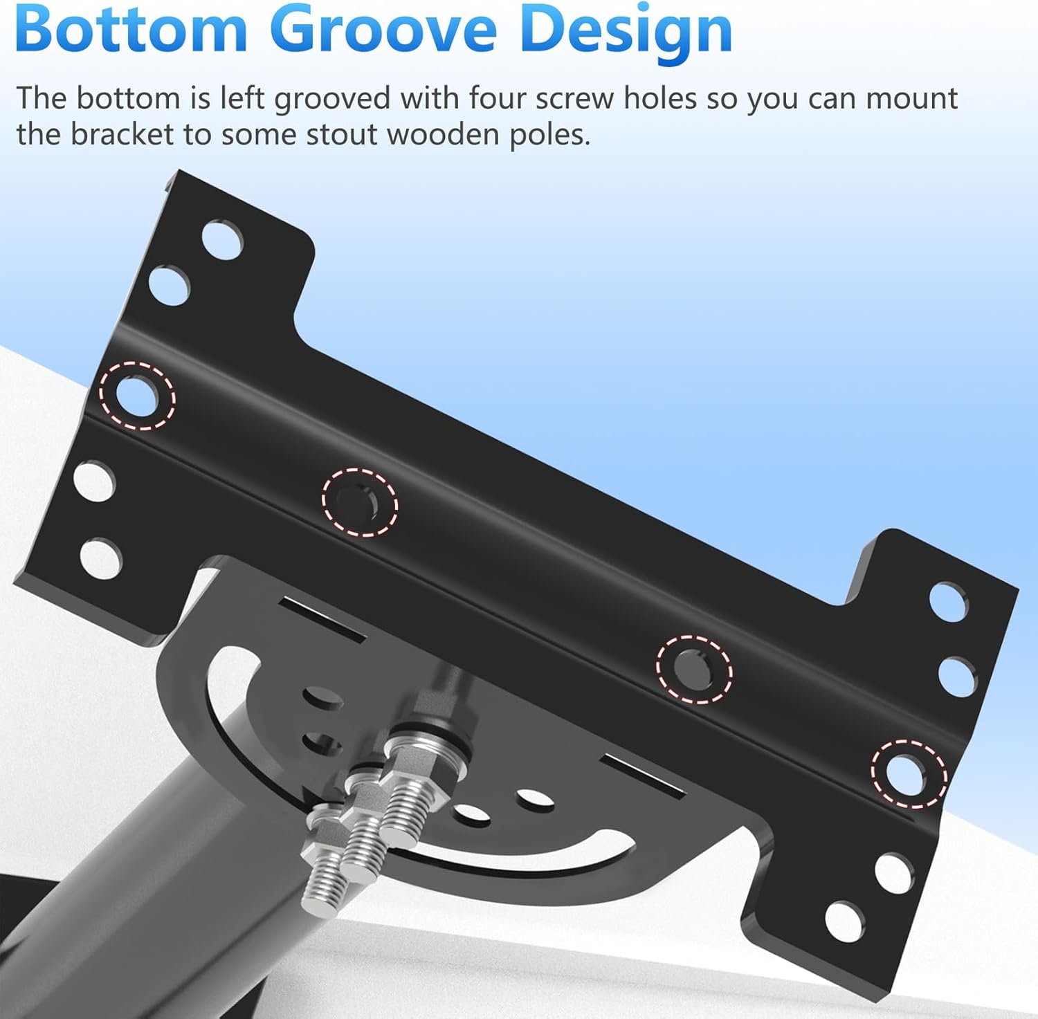 Luqeeg Versatile Adapter for V3 Standard Dish, 360 Degree Rotatable Steel Pole Mount Kit with Complete Installation Accessories, for Roof Wall Eave Car Roof Electric Pole