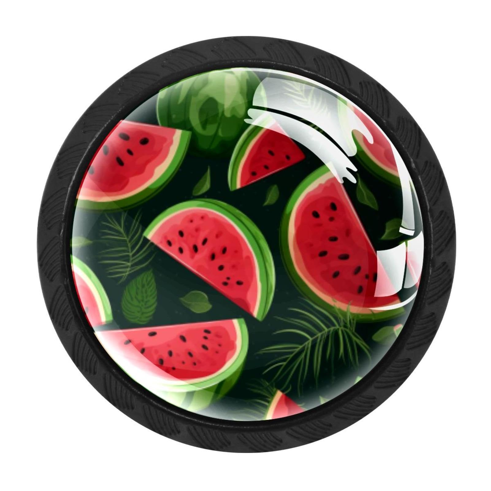 CHENZZZZ 4 Pieces Black Cabinet Pull Handle with Screws,Watermelon Kitchen Knobs, Hardware for Cupboard Drawer Dresser