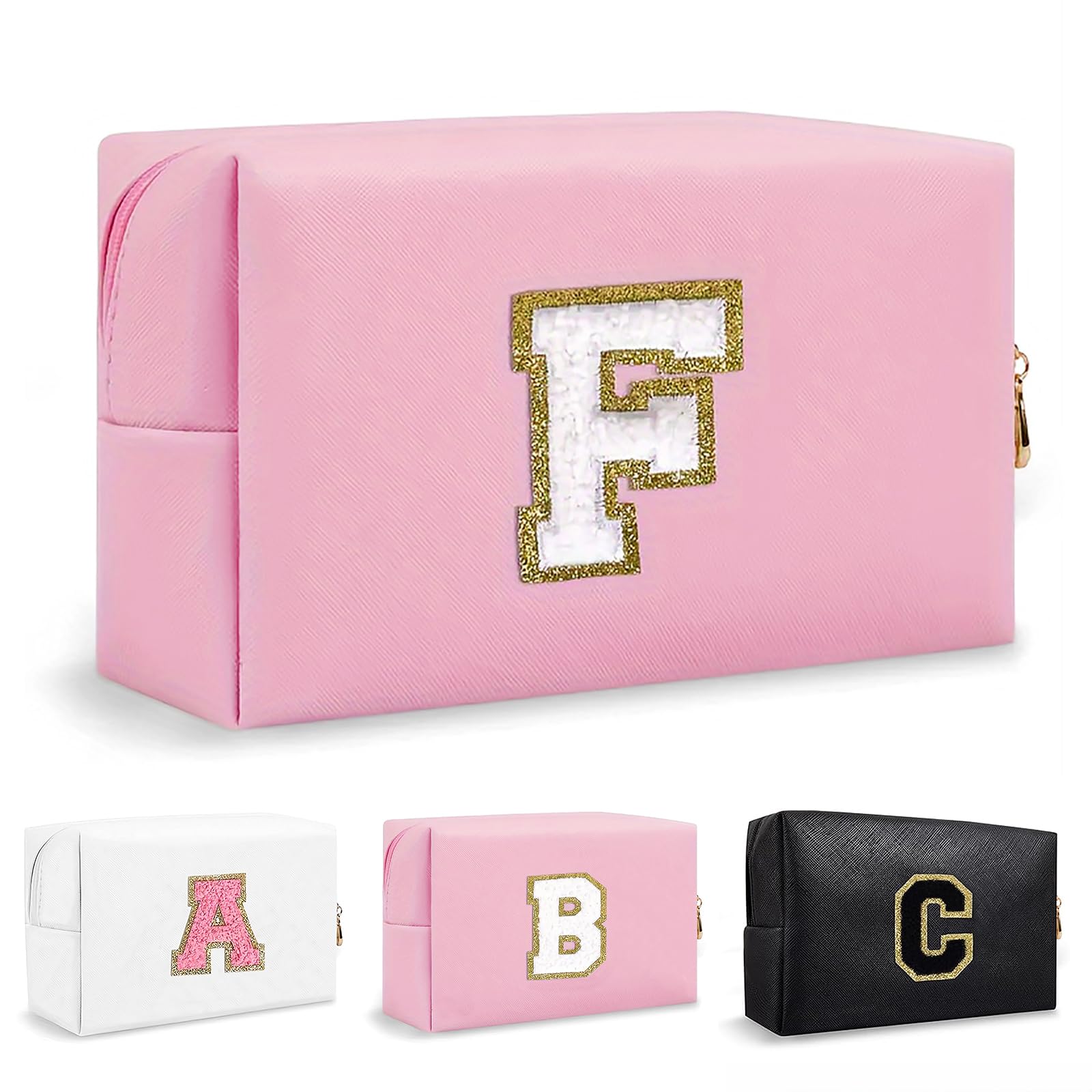 Bolsa de Maquillaje, Bolsa de Cosméticos Impermeable de Viaje, PU Cuero, Neceser de Baño, Bolsa De Aseo Y Almacenamiento para Mujer,Cosas Preppy para niñas Adolescentes (Letra A-Z) — view 172