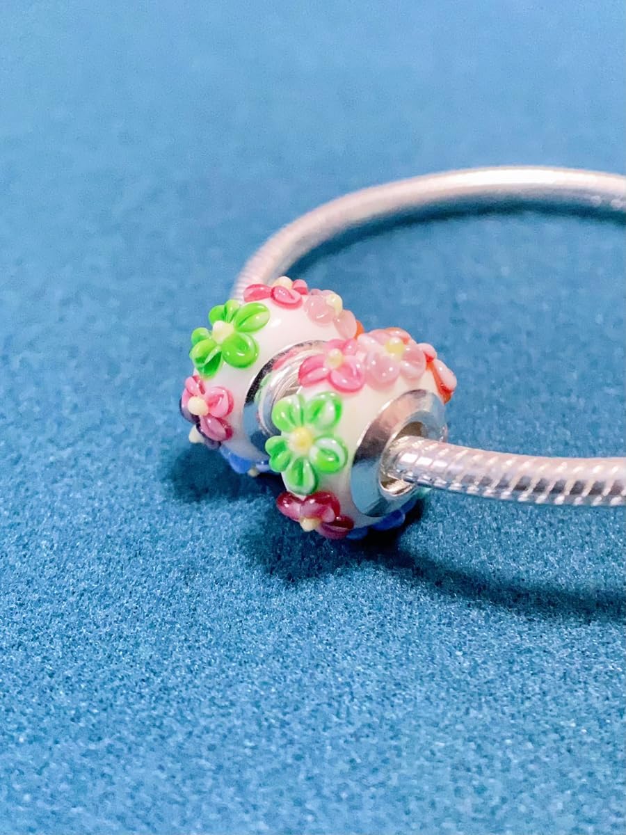 2pcs Original Handmade Murano Glass Charms for Pandora Bracelets, 925 Sterling Silver Charms for Bracelets, DIY Bead for Women, Jewelry Gifts for Women - Image 2