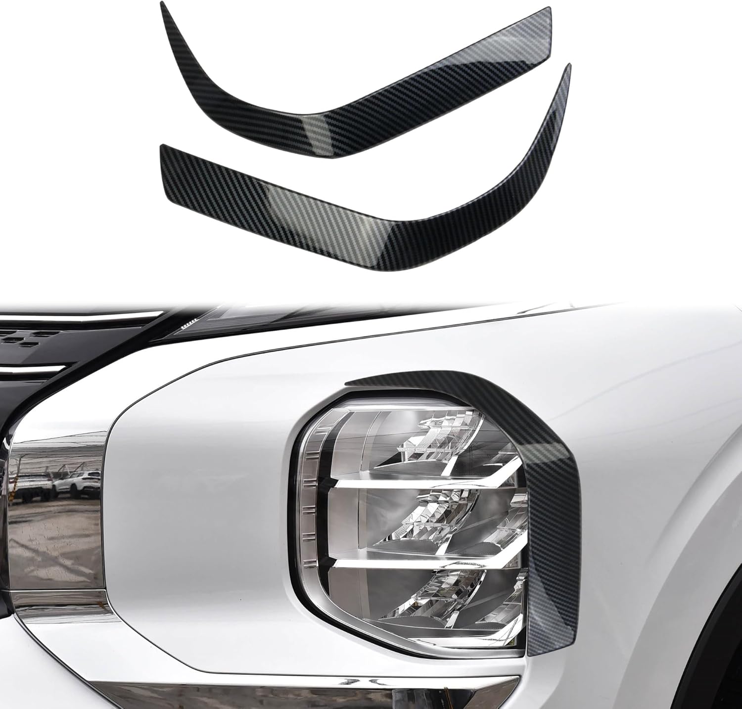 Carbon Fiber Exterior Body Trim Cover Accessories for Mitsubishi Outlander 2022-2026 (Headlight Trim)
