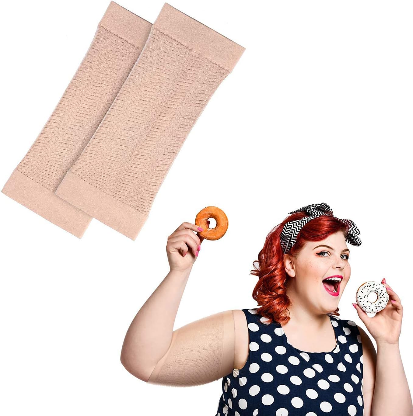 1 PCS Arm Shapers for Plus Size Women, Upper Arm Sleeves Slimming Arm Wraps Slim Arm Compression Sleeve for Flabby Arms Tone Shape