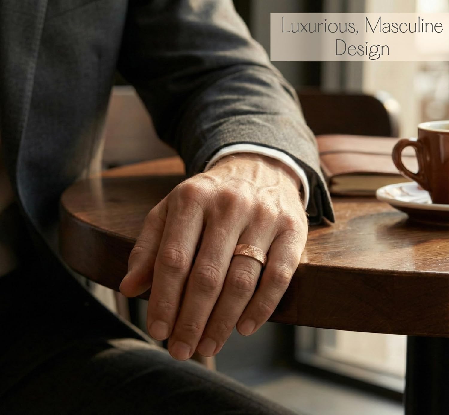 Danique Jewelry 925 Sterling Silver Rings for Men – Actual Fingerprint or Handwriting Ring Engraved From Photograph – Special Occasions Gift, Sterling Silver Engagement & Wedding Rings [R6]