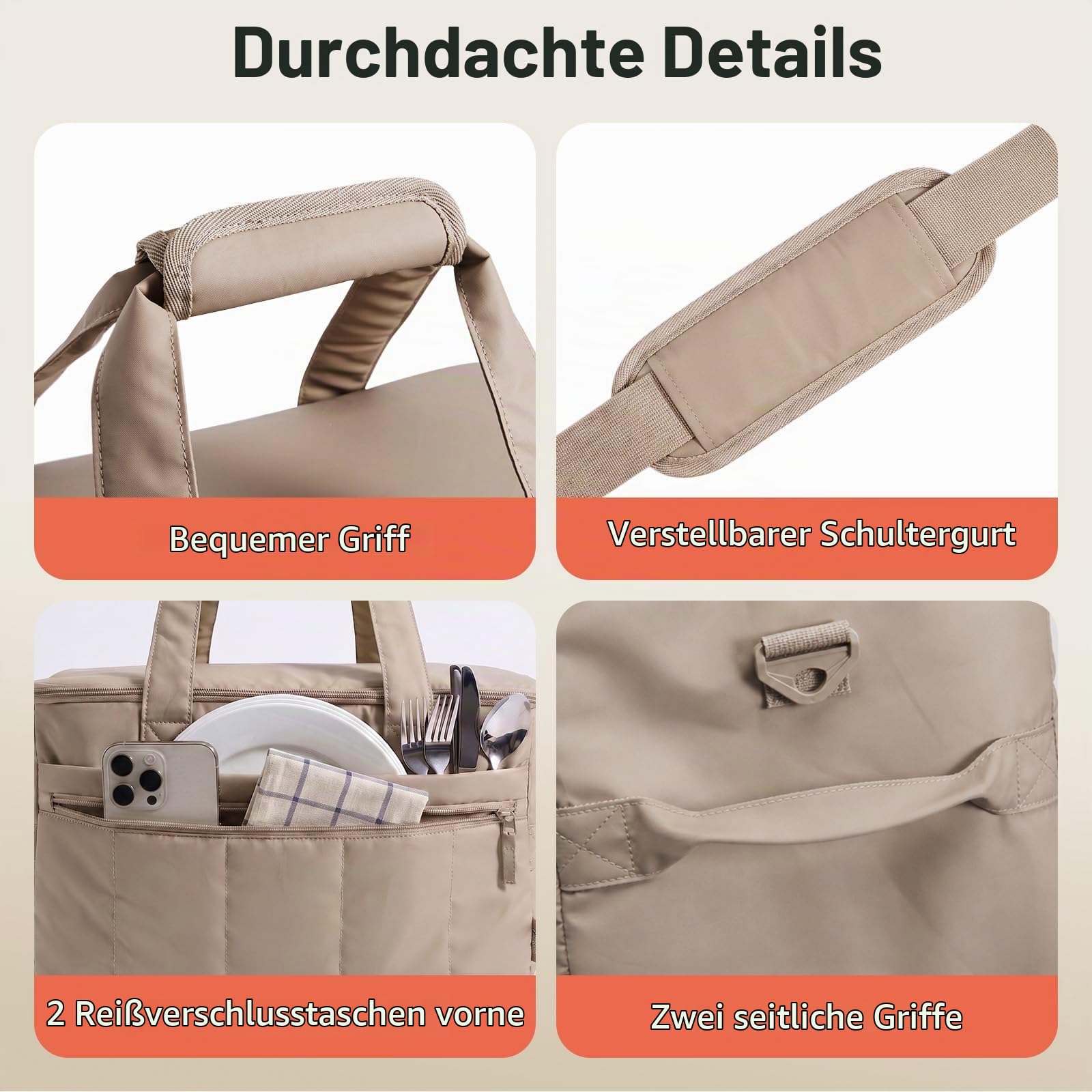 TOURIT Kühltasche 32L Isoliertasche Picknicktasche 48 Dosen | Wasserdichtem, Auslaufsicher, Leicht, Kühlzeit bis zu 12 Stunden lang kühl hält, für Campingtasche Picknick Outdoor Reisen