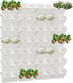 Vertical Wall Planter - Stacking Planters for Outdoor Plants, Self-Water...