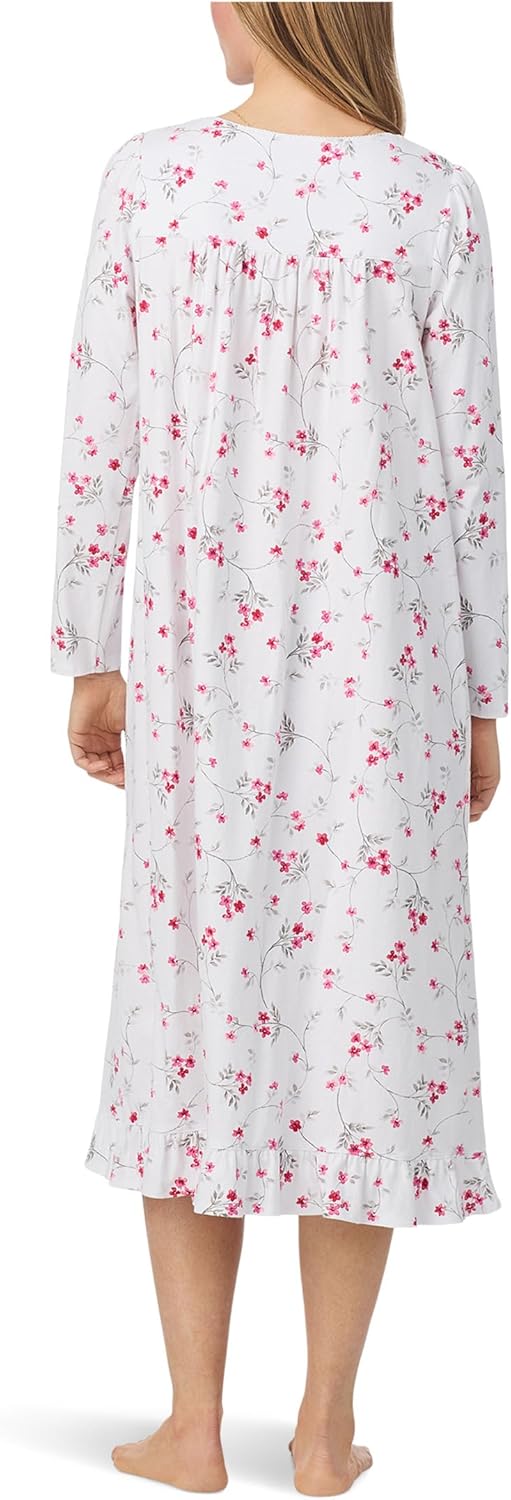Eileen West womens Cotton Peached Jersey Knit 48" Long Long Sleeve Nightgown - Image 2