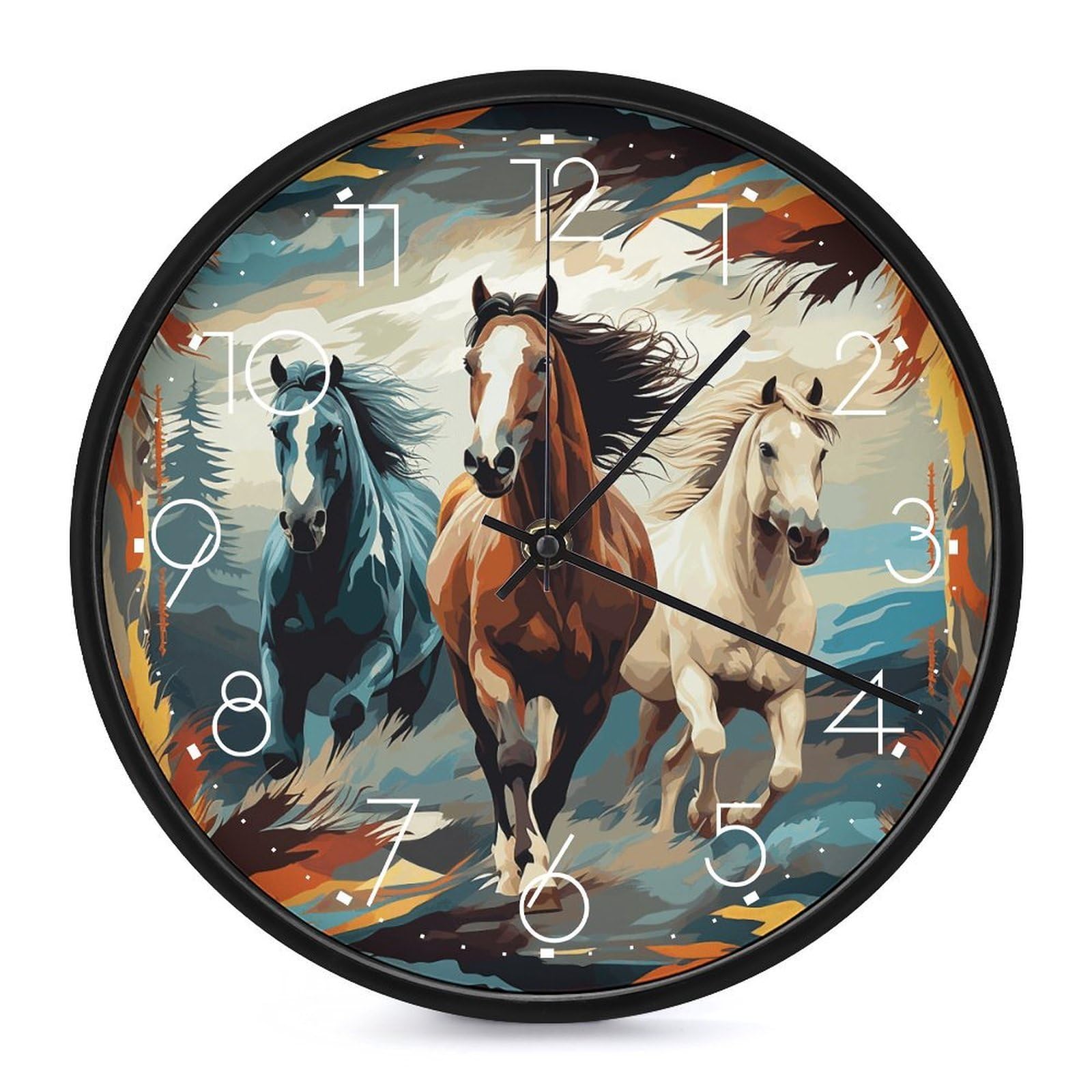 Horloge murale décorative chevaux pour égayer votre cuisine et salon