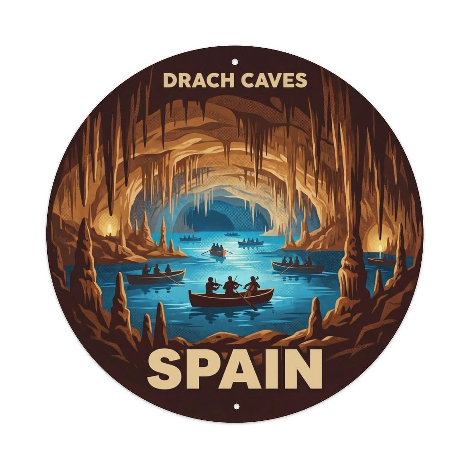 Mallorca Drach Caves Spain Landmark Travel Metal Tin Sign