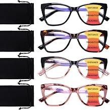 Blue Light Blocking Progressive Multifocus Reading Glasses for Women Stylish Multifocus Readers with Spring Hinges