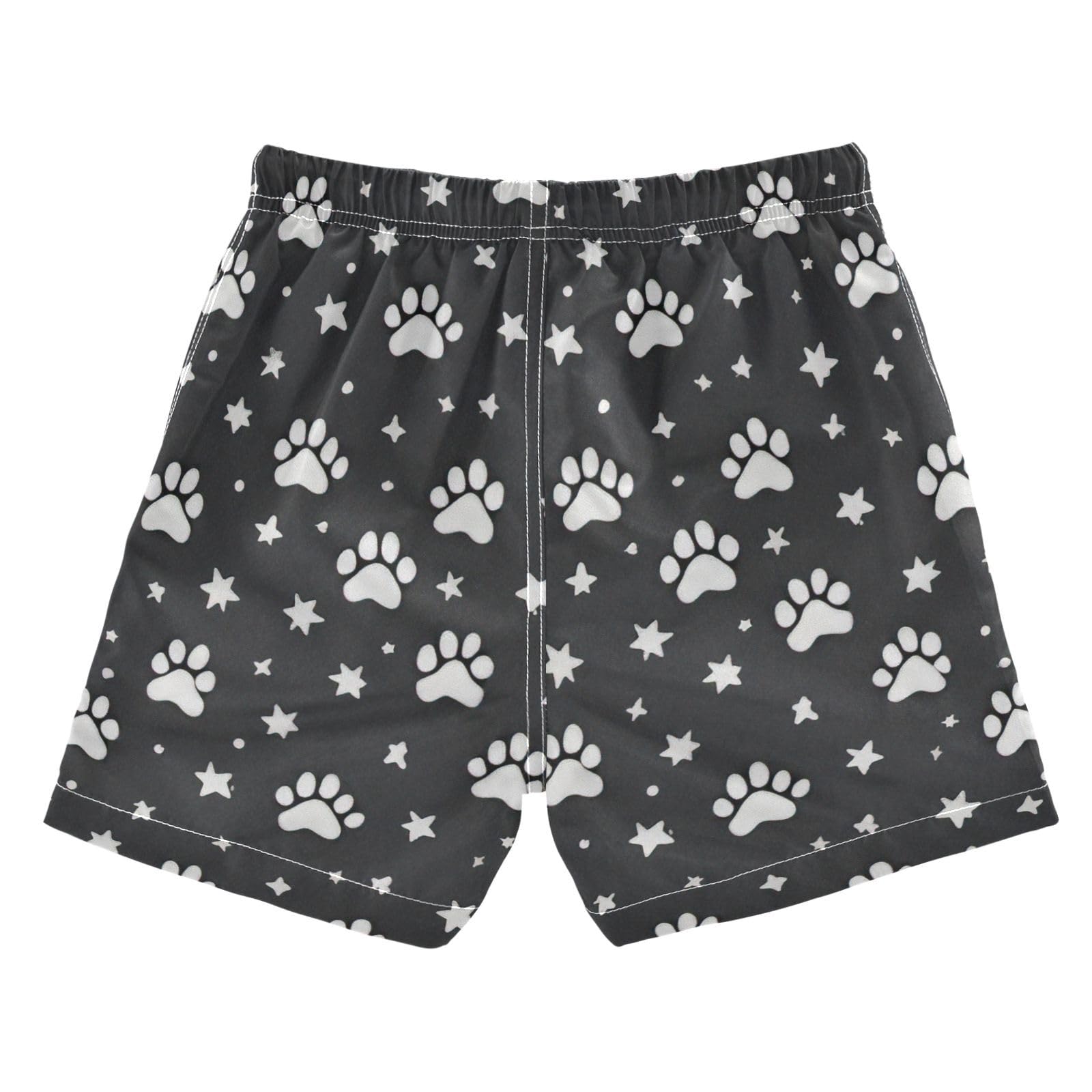 FLildon Paws and Stars Little Boys Swim Trunks with Mesh Lining Quick Dry Beach Board Shorts, 3T