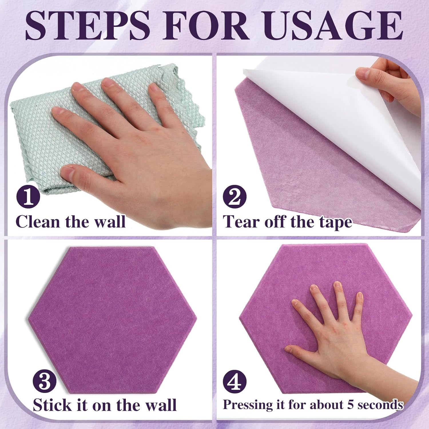 Mooliwe 8 Pcs 12" Large Hexagon Felt Cork Bulletin Board Tiles Self Adhesive DIY Pin Board with 50 Push Pins and 10 Colored Clips, Wall Decor for Office Home Kitchen Photos Memos(Pink)
