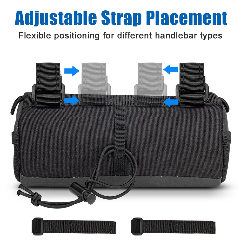 Borsa da manubrio per bicicletta, 1 l, riflettente, con tracolla, per bici da corsa, mountain bike, gravelbike, borsa a tracolla e borsa per tubo superiore, ultraleggera e impermeabile