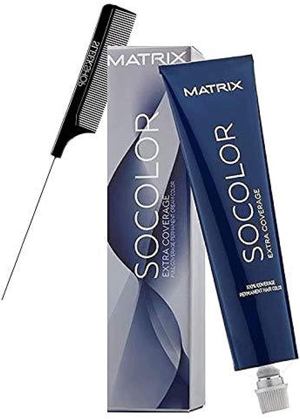 MATRlX SoColor Stylesign EXTRA COVERAGE, Full 100% Grey Coverage Permanent Cream Hair Color (w/Sleek Rat Tail Comb) So Color Gray Haircolor Dye (508NW Light Blonde Neutral Warm)